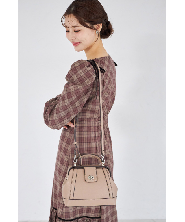 2WAYショルダー付きミニボストンバッグ