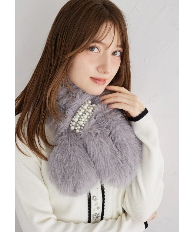 【美品】レッセパッセ ファーティペット付きコート　ノーカラー　ビジュー Debut de Fiore - ☆新品☆デビュードフィオレ バイ レッセパッセ