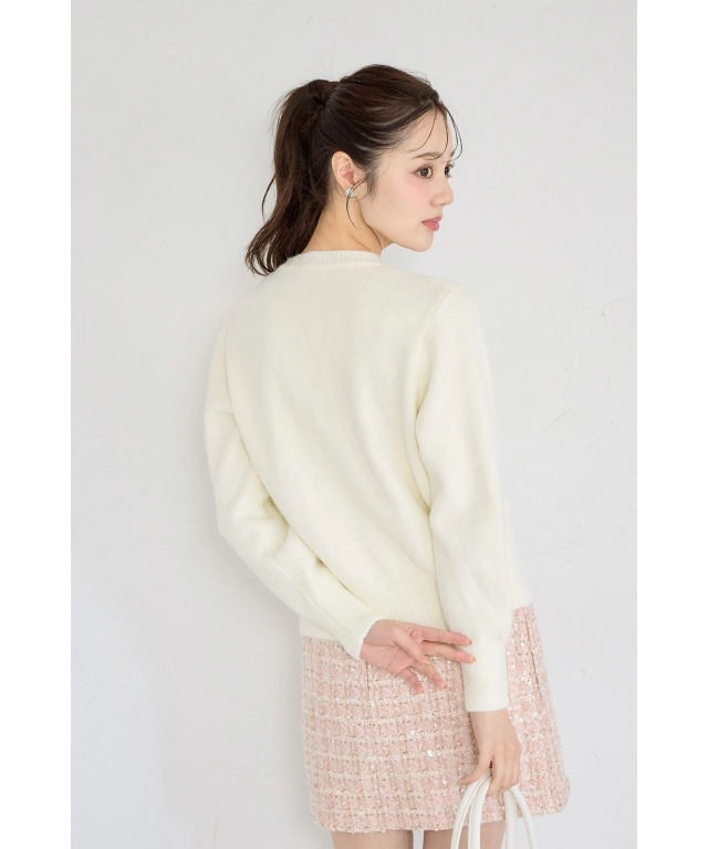 ☆tocco☆ リボンビジュー付きニットカーディガン