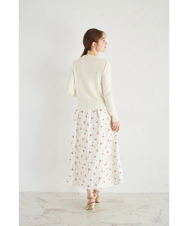 TOKUKO 1erVol フラワー レース チュニック カーディガンNA44 TOKUKO 1erVol フラワー レース チュニック カーディガンNA44