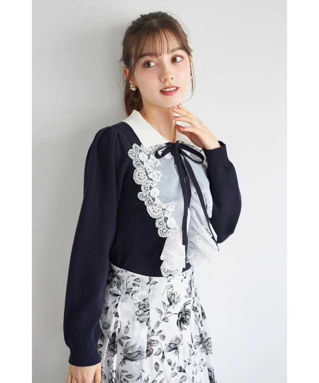 定価35000新品TOKUKO1erVOLレース袖フリルニット 186-203311-6.jpg