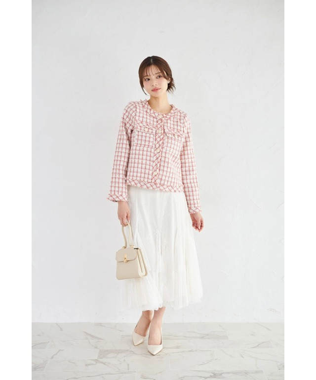 フリンジツイードジャケット