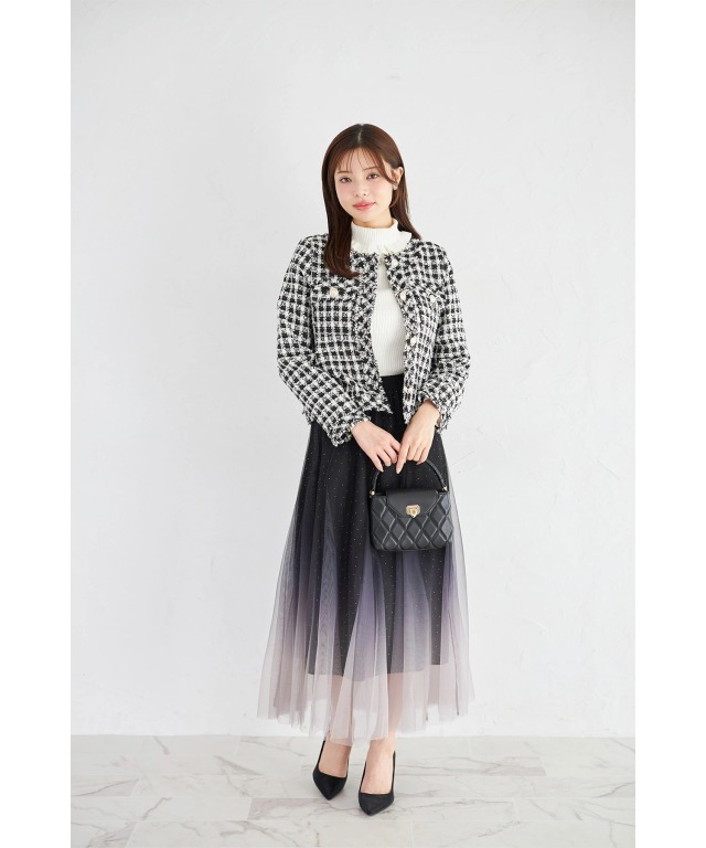 フリンジツイードジャケット