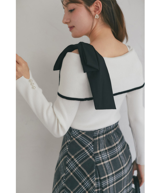 tocco 肩リボン tocco closet（トッコ クローゼット） チュールボレロ×肩リボン