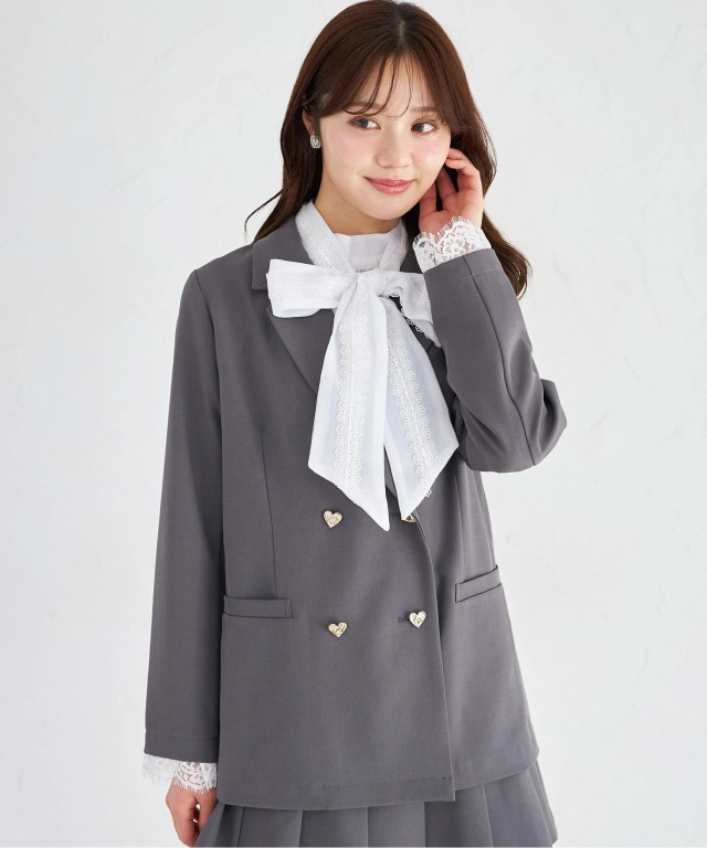 袖口レース付きハート釦ジャケット