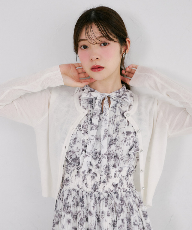 UVカット＆接触冷感＆花粉防止＆ハンドウォッシュ♪ビジューフラワー