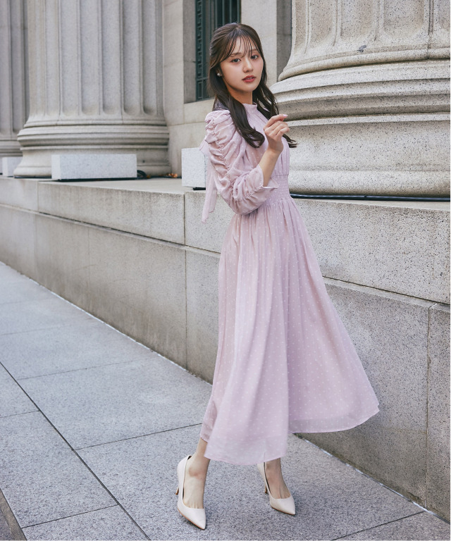 360度、絵になる可愛さ♪リボン付きハートドットパワーショルダー