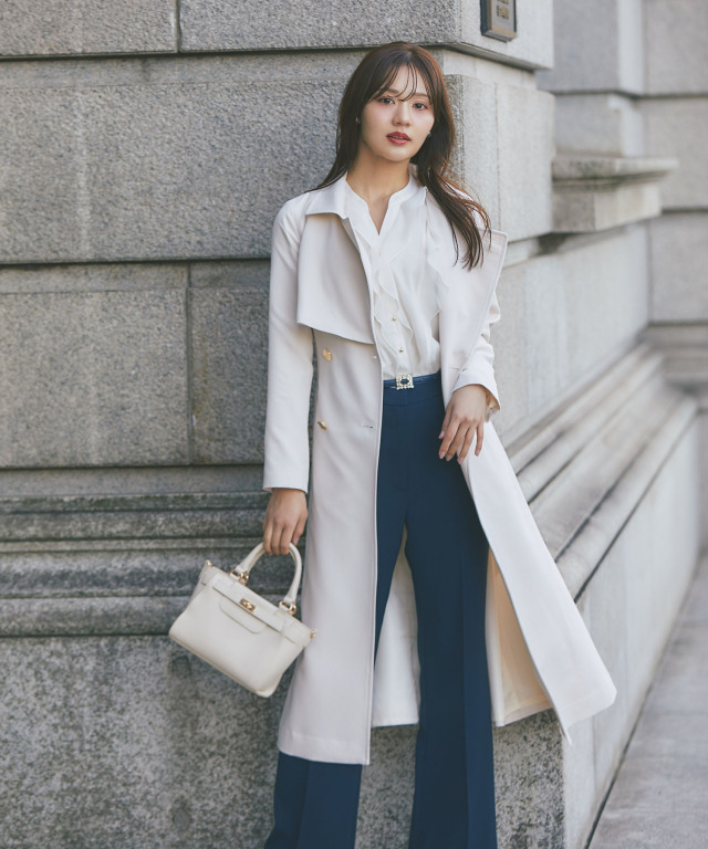 2WAY仕様ゴールド釦ヨークトレンチコート