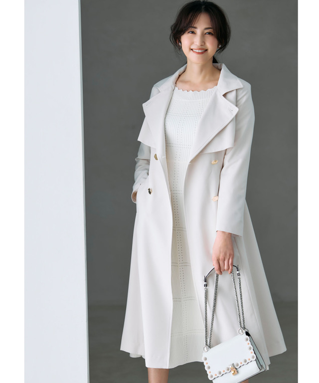 2WAY仕様ゴールド釦ヨークトレンチコート