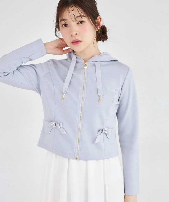 トッコ ビジュー×リボン刺繍パーカー 186-202876-1.jpg