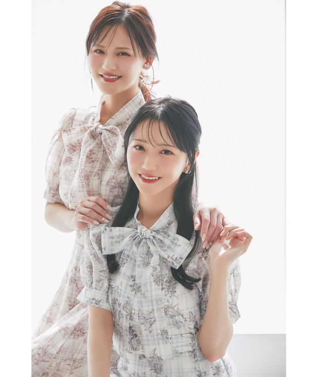 peu pres フラワーチェックプリントボウタイブラウス peu pres（プープレ）の「フラワーチェックプリントボウタイブラウス