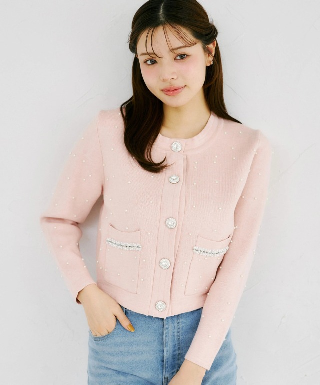 mi ポケットビジューフードカーディガン♡ アソートビジューボタンポケット カーディガン | ANAYI/アナイ | 三越
