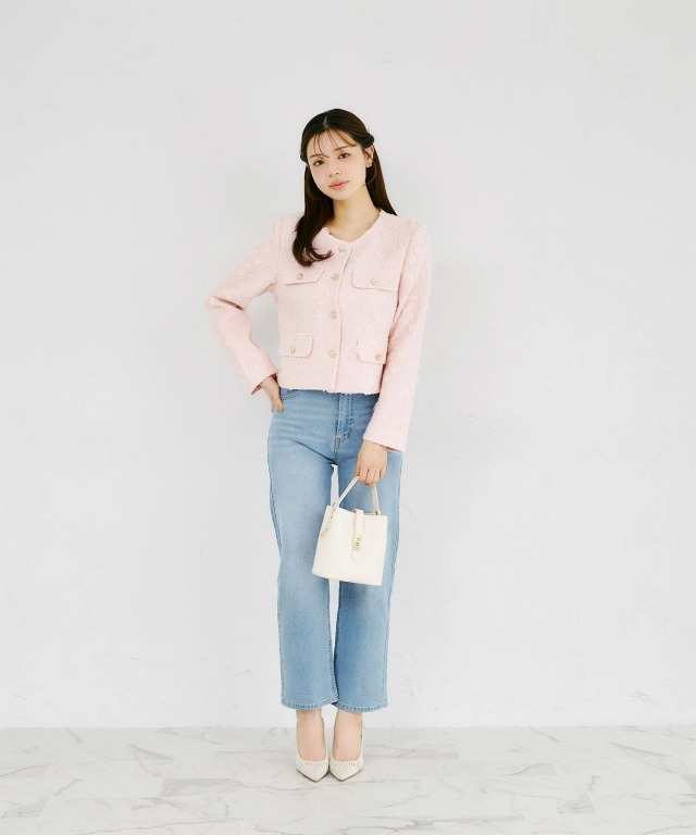 ダブルポケットフラワーツイードジャケット