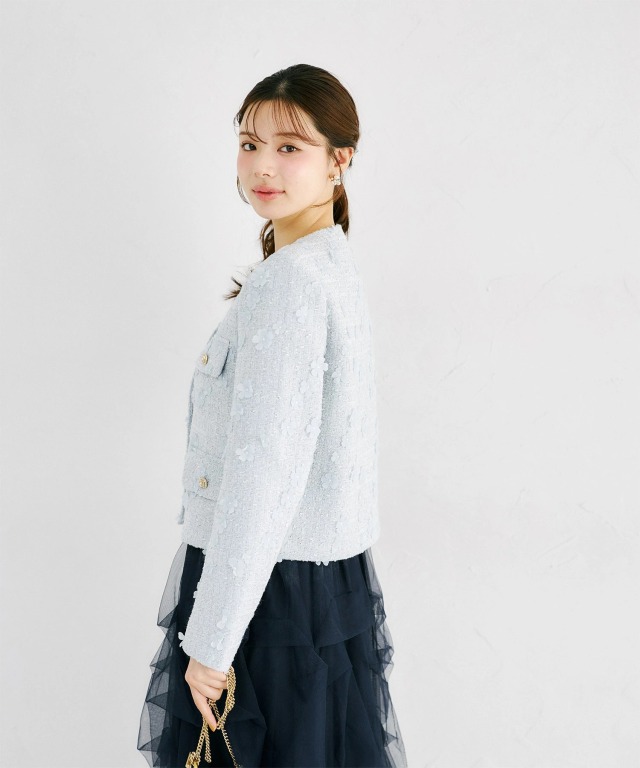 ダブルポケットフラワーツイードジャケット