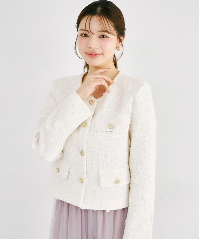 ダブルポケットフラワーツイードジャケット