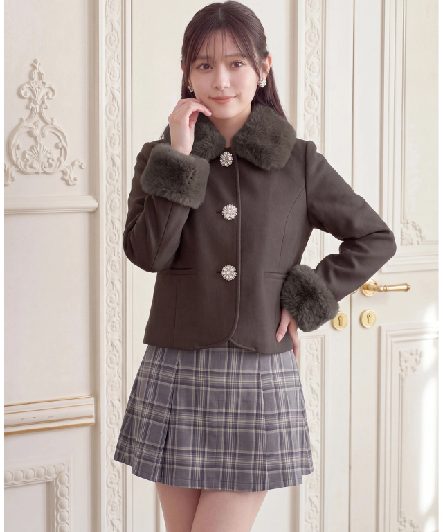 制服 コート ファー レディース部屋着冬 シャツ ショール ポンチョ