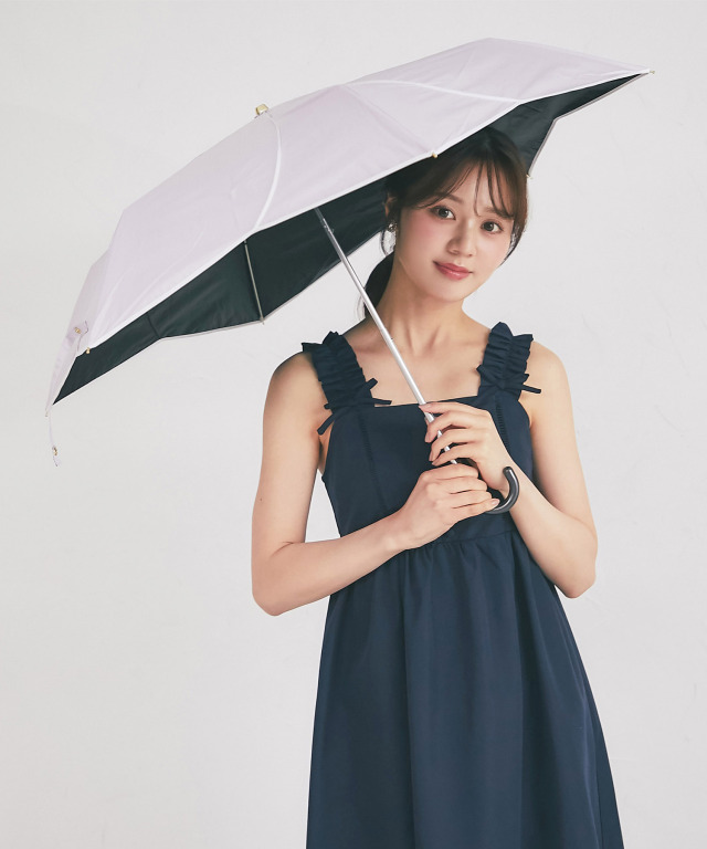 晴雨兼用♪遮光UVカット3段式バイカラーフラワーカット傘