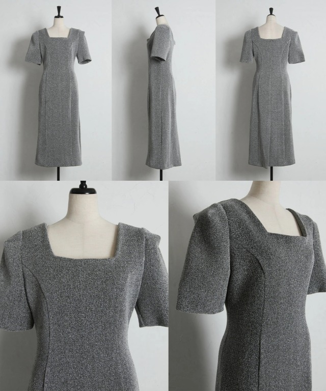 スクエアネックタイトワンピース