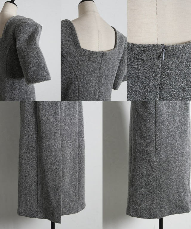 スクエアネックタイトワンピース