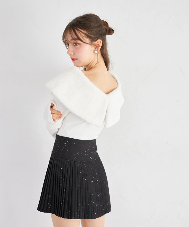 ビックファーカラーニットプルオーバー