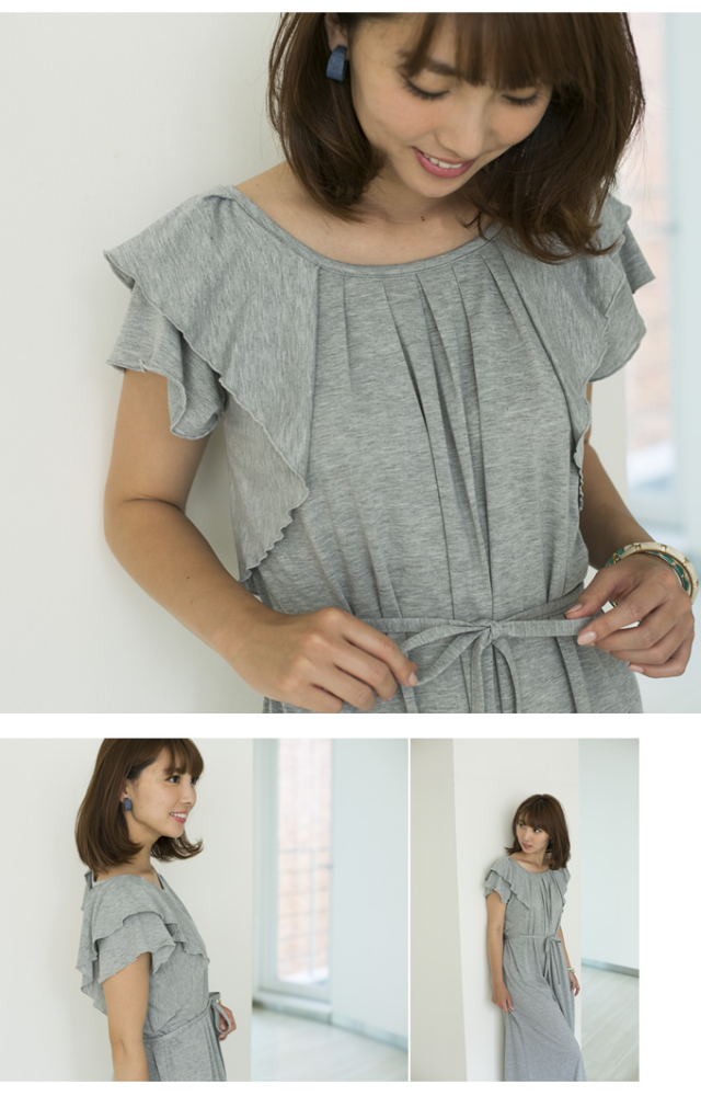 5月14日再販決定 袖フリルカットソーロングワンピース 大人気アイテムが今年も再販決定 Chatelier シャテリエ