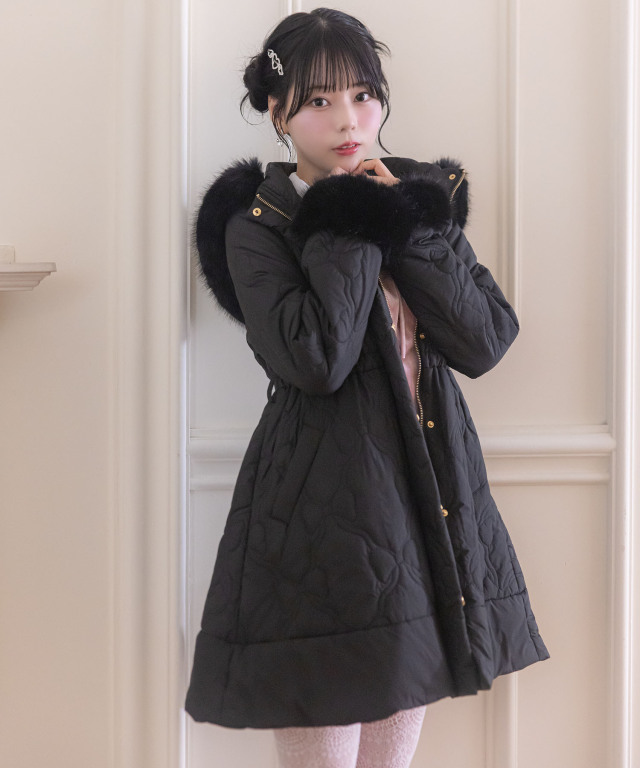 TED BAKER フレア トレンチ コート 金ボタン リボン ベルト 黒　S TED BAKER フレア トレンチ コート 金ボタン リボン ベルト 黒 S