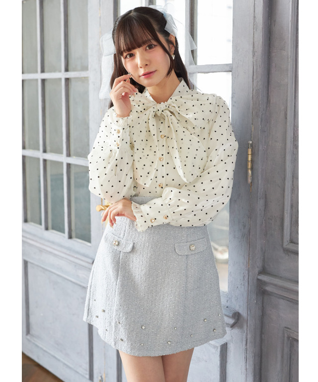 MIUMIU 2019 スパンコール ラメツイード 台形ミニスカート バイカラー MIUMIU 2019 スパンコール ラメツイード 台形ミニスカート バイ