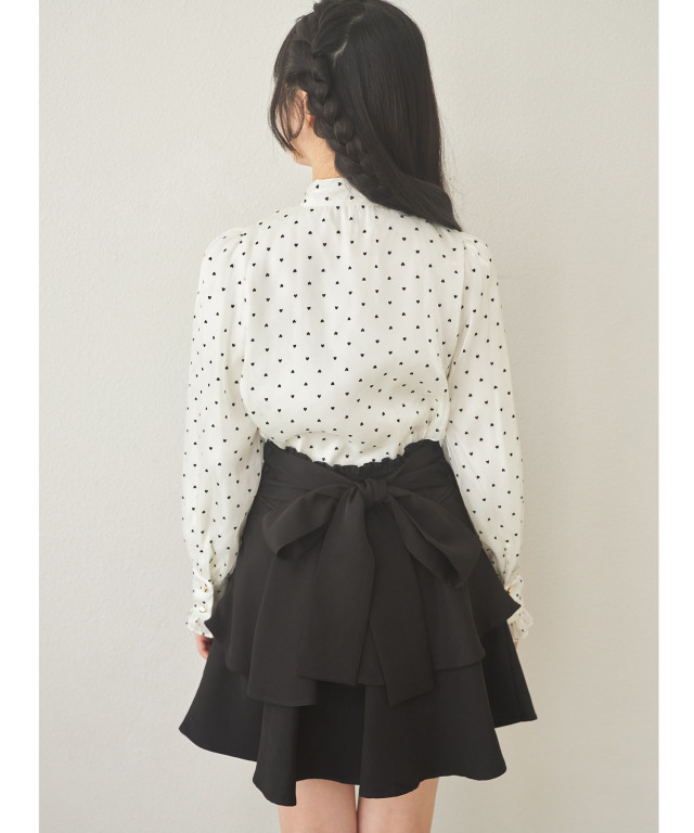 2WAYリボン付きティアードミニスカート