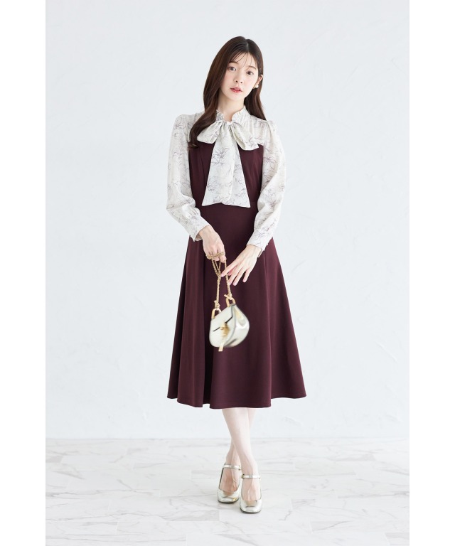 楽天市場】2wayボウタイドッキングワンピース レディース 秋 冬  