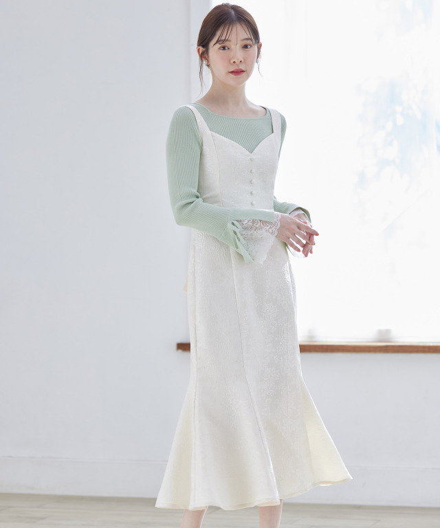 ジャガードマーメイドジャンパースカート 