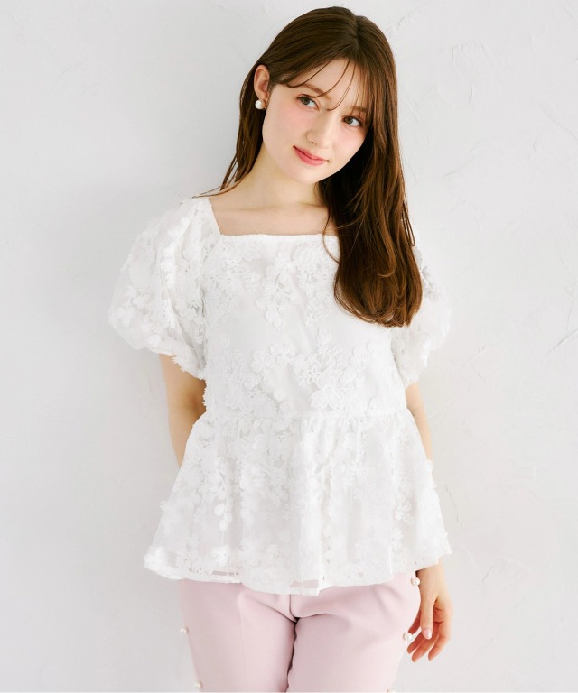 flower様⭐️レーヨンナイロンギャザーブラウス 袖flower刺しゅうギャザーブラウス – to blossom