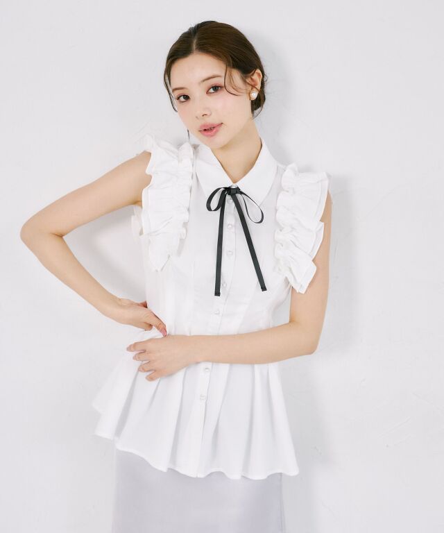 着るだけでメリハリ美ラインが叶うリボン付きウエストタックチュニック