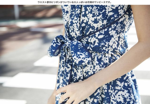 ウエストリボン小花柄ワンピース Abriela アビリラ Tocco Closet Winter Collection ウエストリボン小花柄ワンピース Abriela アビリラ Tocco Closet Winter Collection