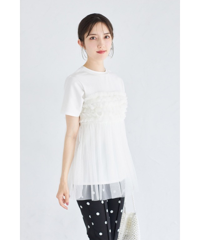 フリルチュールドッキングTシャツ
