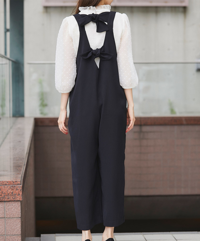 落ち感がきれいな後ろりぼんサロペット【afury アフリー】tocco closet 