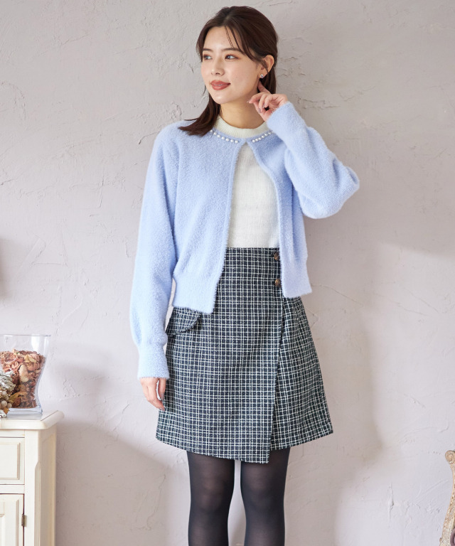 ★売り切れました★㉒　Ladies＊shuca・白黒細かいチェック柄キュロット＊ ☆売り切れました☆㉒ Ladies＊shuca・白黒細かいチェック柄キュロット