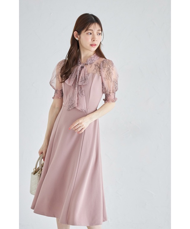 tocco closet ２ＷＡＹボウタイリボン付きワンピース ピンク tocco closet】 2WAYボウタイリボン付きウエストりぼん