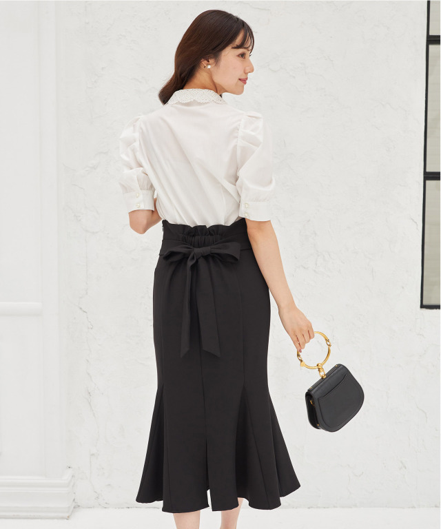 S・Mサイズ展開】後ろリボン付きマーメイドスカート