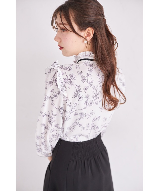 シワになりにくい 3wayオフショルフリルブラウス［C7158］[品番