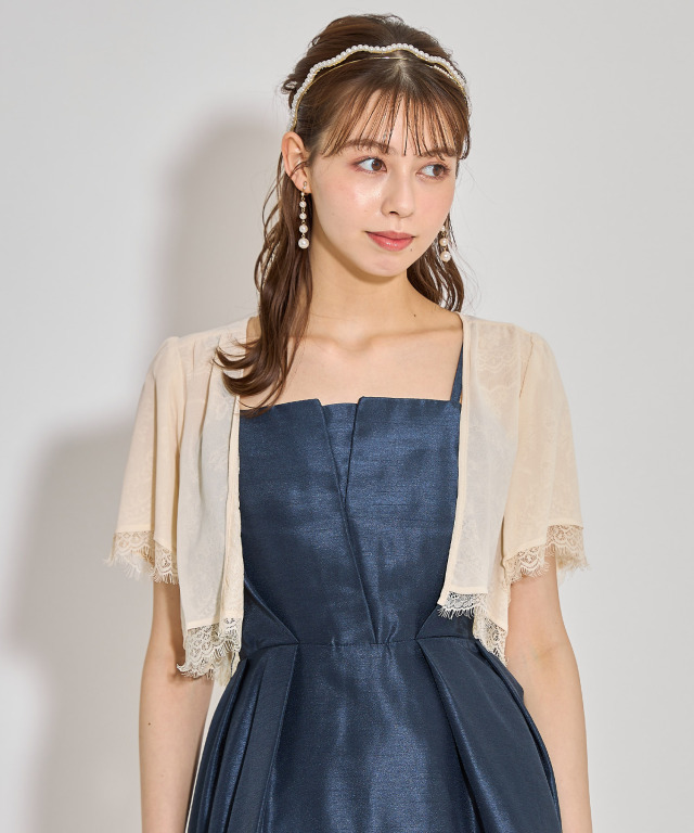 ボレロ ジャケット エコファー ラウンドネック 半袖 2colros org.jpg