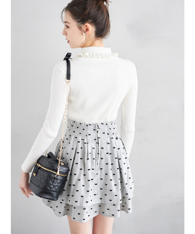 リボンフロッキーミニスカパン