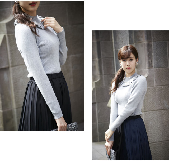 甘さを中和するパールフリルニット 12月3日再販決定!!【barthet  