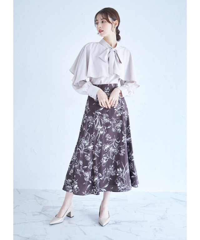 【新品 未使用】セットアップレース ♡ ブルゾン&スカート（ブラック  F ） セール】バックレースアップフレアスカート（スカート