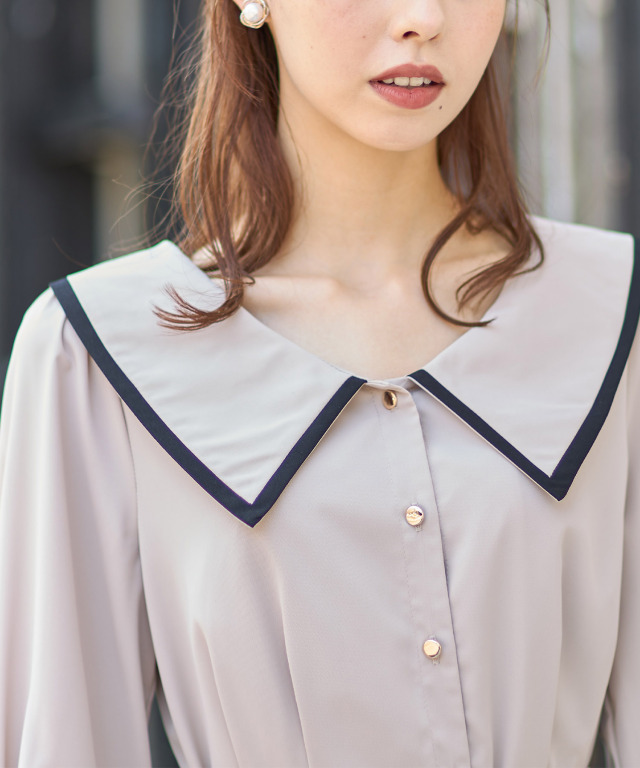 アルベロベロ ぶたさん リネン キュプラ ワンピースシャツ