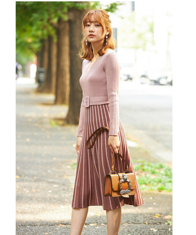 陰気 速報 大脳 配色 ニット ワンピース Gardensgate Net