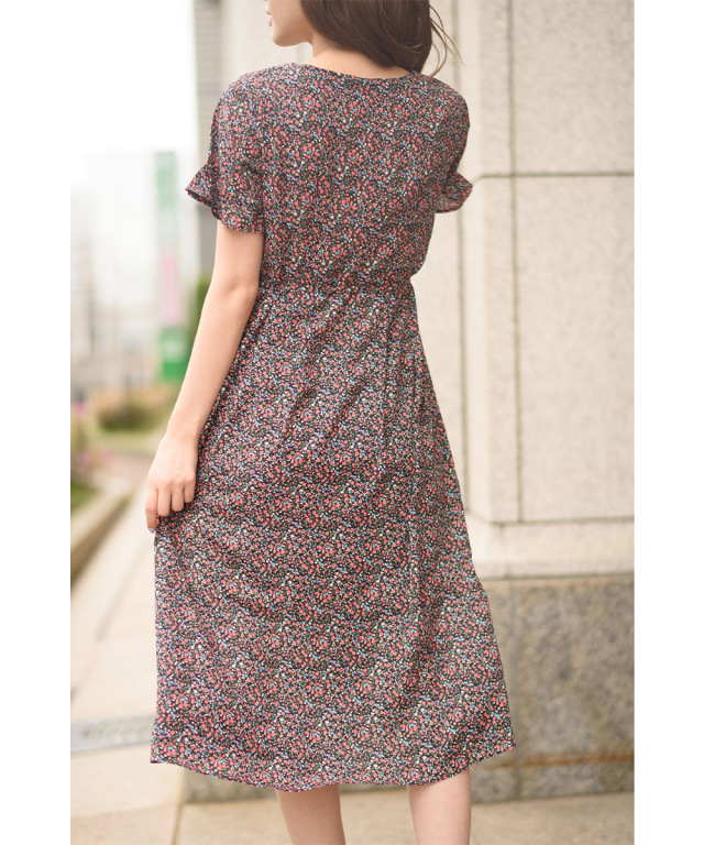 ウエストりぼん付きフラワープリントガウンワンピース Blesia ブレシア Tocco Closet トッコクローゼット Collection