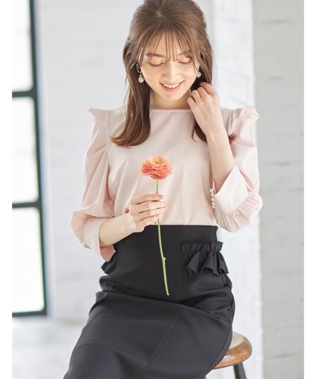 ホーチミン] レディーストップス ドロップショルダー バンダナ ヘム  