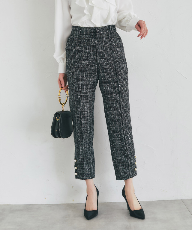 aminpur裾パールパンツ 楽天市場】PICCIN PERLA [セットアップ可能] 裾パールパンツ