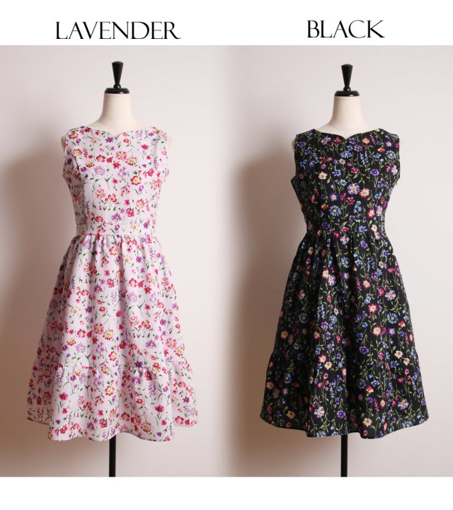 ドラマティックフラワープリントハートネックレディワンピース Lily Lulu