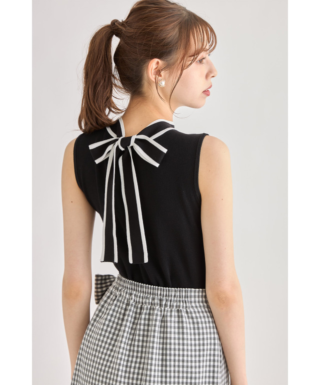 cawaii Sから2L対応  黒 存在感あるボリュームリボンのプルオーバートップス 予約：8月15日〜8月30日前後の出荷予定 Sから2L対応 黒 凛とした
